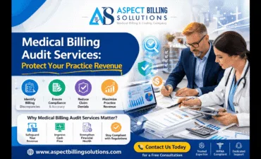 A professional healthcare auditor reviewing financial records during medical billing audit services