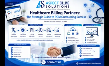 Healthcare billing partners collaboration diagram showing RCM workflow, data exchange, and performance reviews