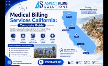 medical billing services California map showing Los Angeles, San Francisco, San Diego, and Sacramento service areas