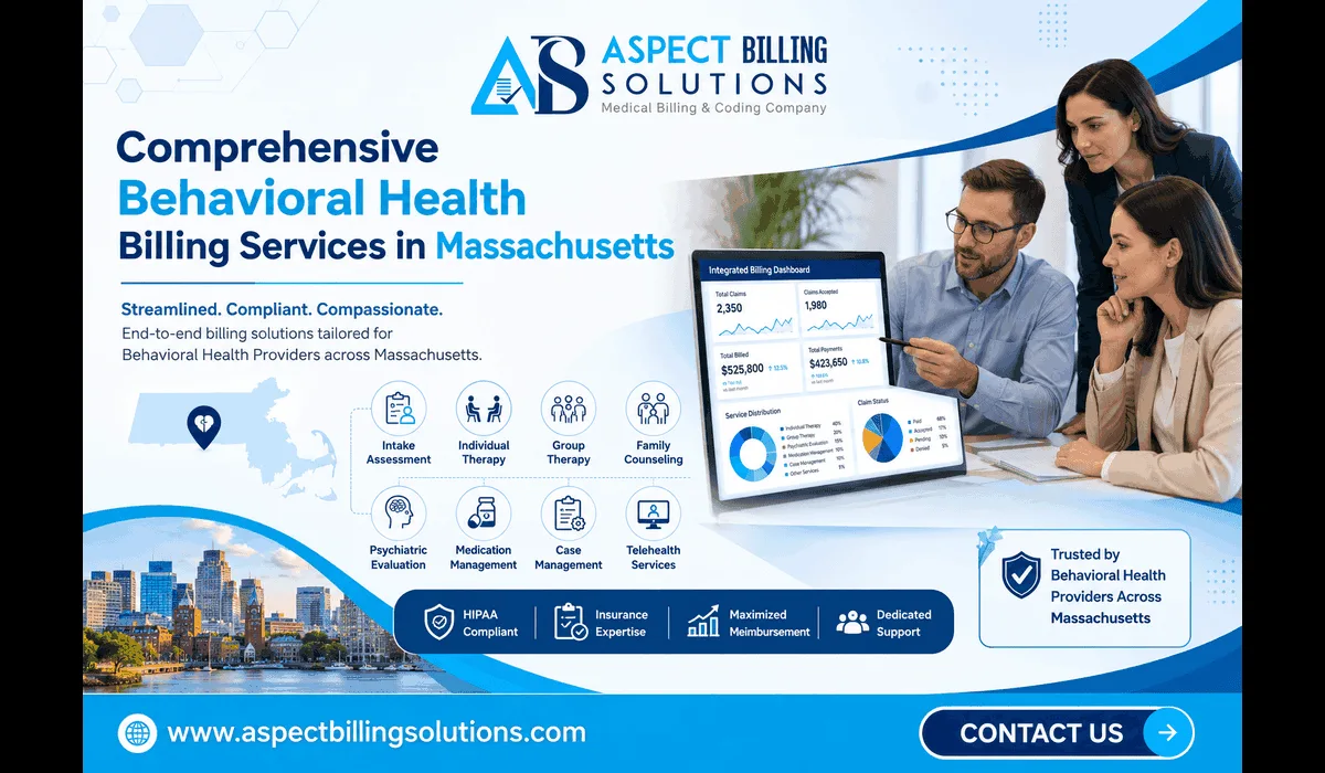 Discover comprehensive behavioral health billing services in Massachusetts. Integrated solutions for mental health, substance abuse, and addiction treatment providers.