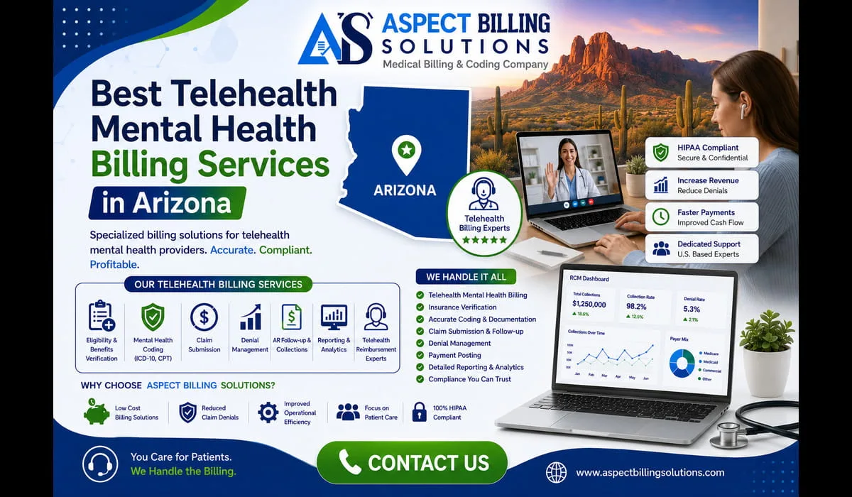 Telehealth mental health billing services Arizona for therapists psychiatrists and behavioral health providers
