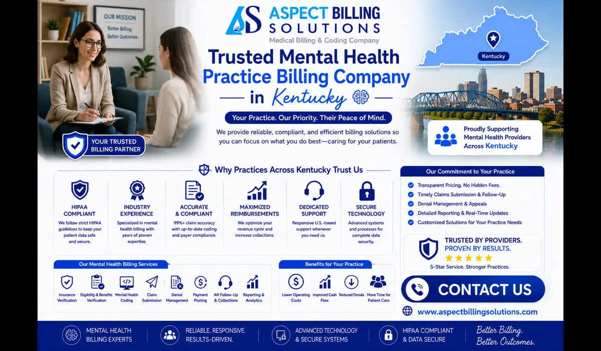 Certification badges and credibility indicators for trusted mental health billing company including HIPAA compliance, industry awards, and professional certifications