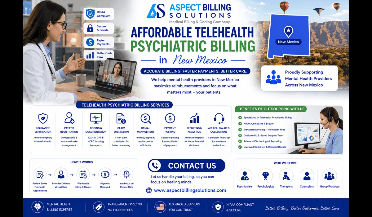 Affordable telehealth psychiatric billing services in New Mexico