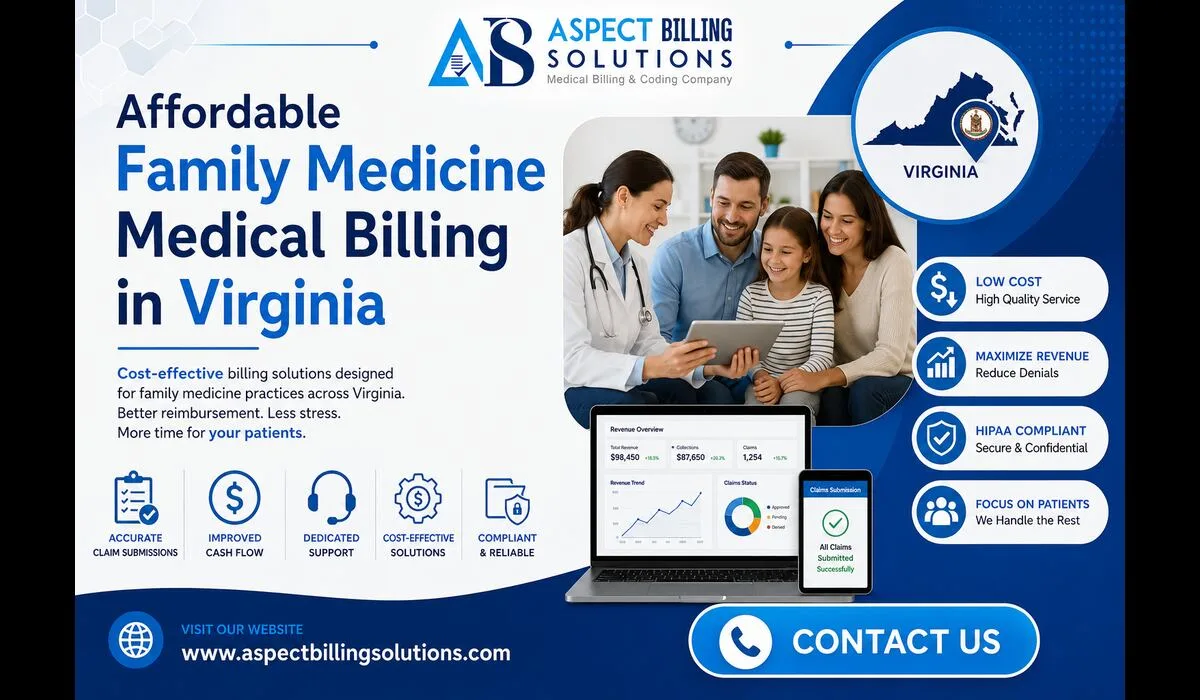 Affordable family medicine medical billing specialist reviewing claims in Virginia