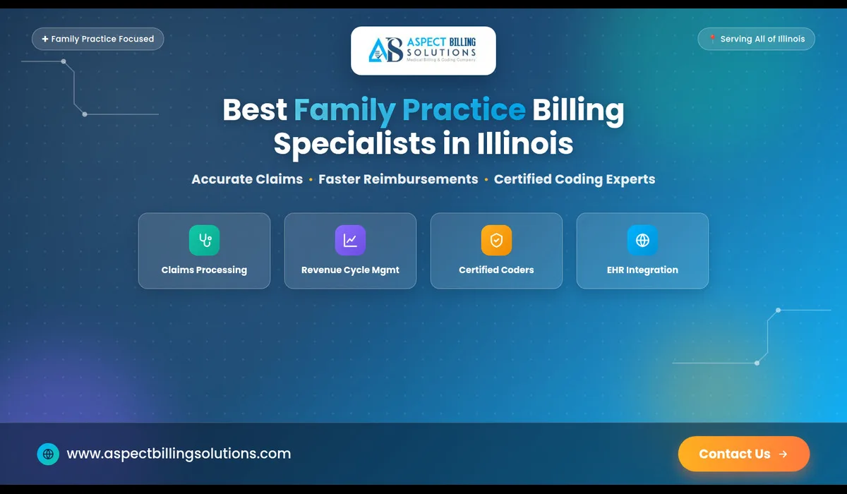 Family practice billing specialists in Illinois reviewing claims and revenue cycle reports