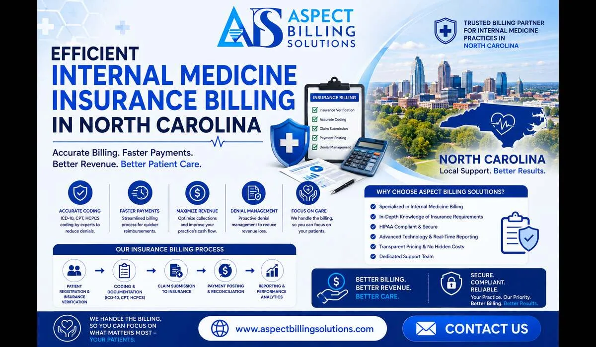 Efficient internal medicine insurance billing in North Carolina dashboard