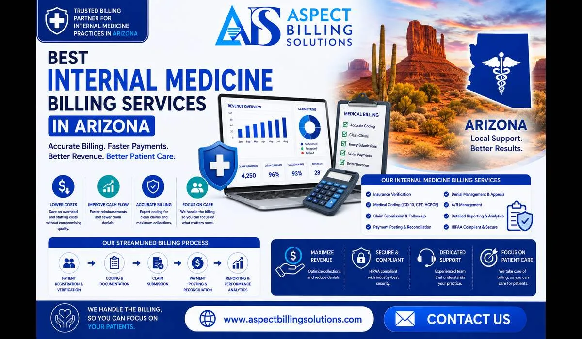 Internal medicine billing specialist reviewing claims for an Arizona medical practice