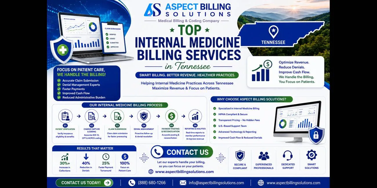 Internal Medicine Billing Services in Tennessee helping physicians manage claims and revenue cycle