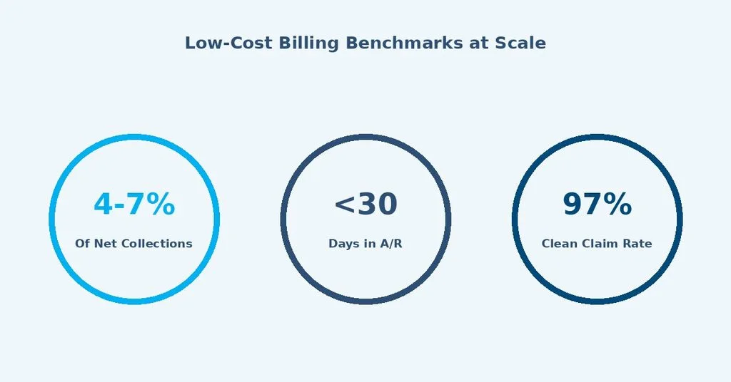 Low-cost billing performance benchmarks for large practices