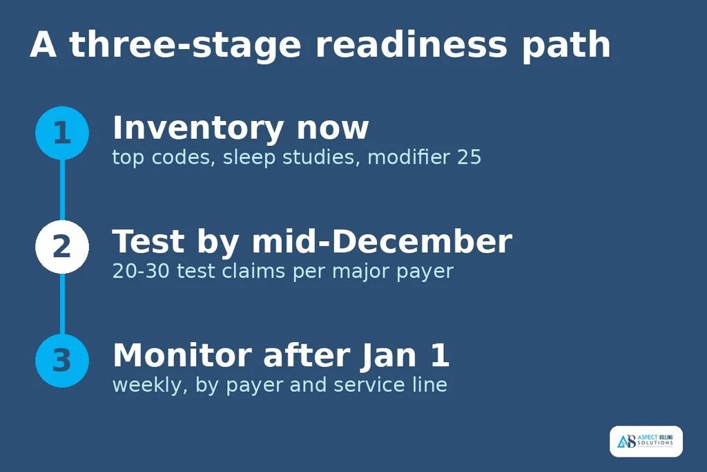 Three-stage readiness roadmap for 2027 CPT code changes in internal medicine: inventory, test, monitor