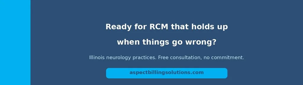 Call to action for reliable neurology RCM support from Aspect Billing Solutions in Illinois