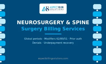 Neurosurgery and spine surgery billing services feature graphic