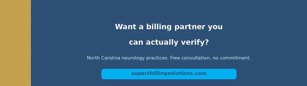 Call to action for trusted neurology billing support from Aspect Billing Solutions in North Carolina