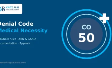 CO-50 denial code medical necessity feature graphic