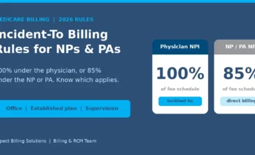 Incident-to billing rules for NPs and PAs comparing 100% physician NPI payment with 85% NP or PA NPI payment
