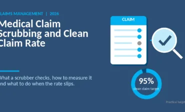 Medical claim scrubbing and clean claim rate: a claim passing a scrubber checkpoint before the payer