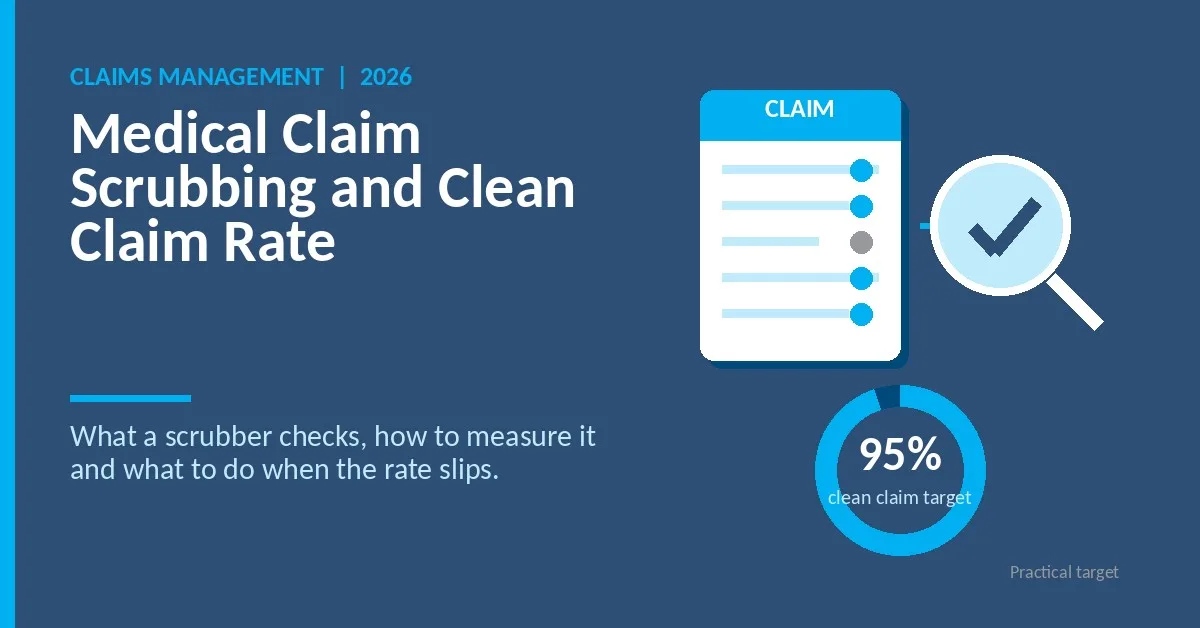 Medical claim scrubbing and clean claim rate: a claim passing a scrubber checkpoint before the payer