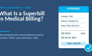 What is a superbill in medical billing: an itemized visit summary patients send to insurers